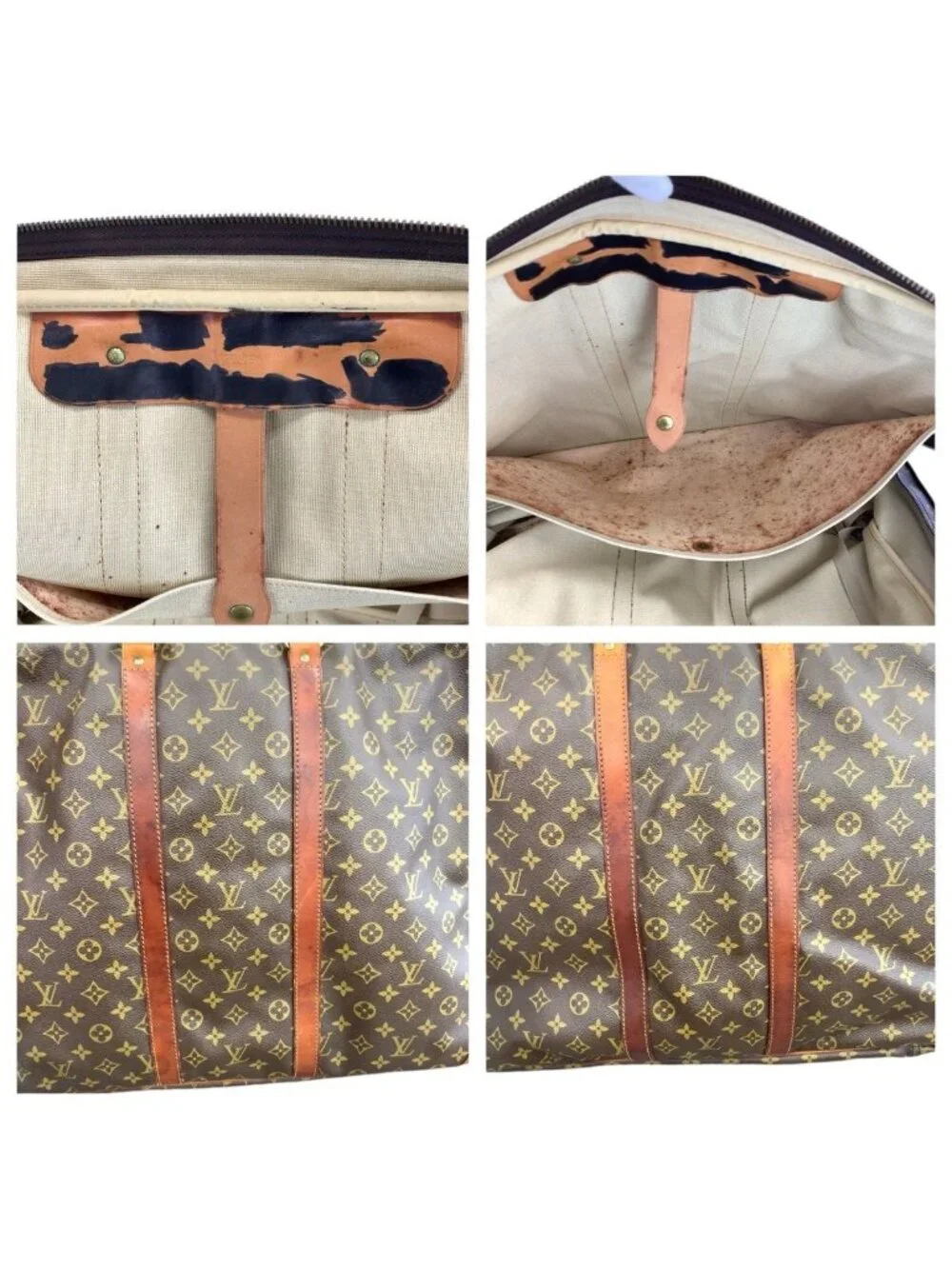 Louis Vuitton Monogram Sirius 55 Brown Gold Leather Boston
